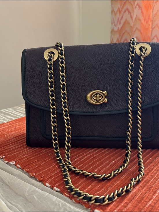 Coach Handbags - Coach Pebbled Leather Shoulder Bag in Plum with Gold Hardware